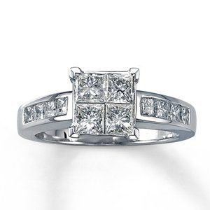 14k princess cut engagement ring